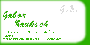 gabor mauksch business card